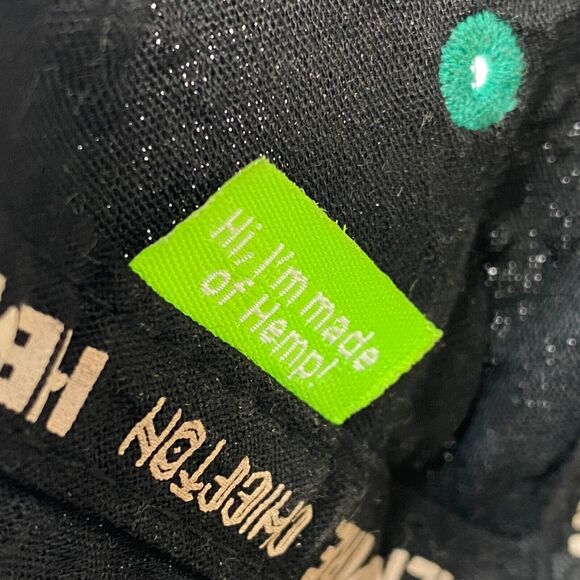 Hempire Mens Cap Hat Black Snap Back Embroidered Logo Chiefton Made of Hemp - Picture 9 of 9